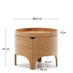 Wohnen Tische<Runder Beistelltisch mit Esche Furnier - Raso