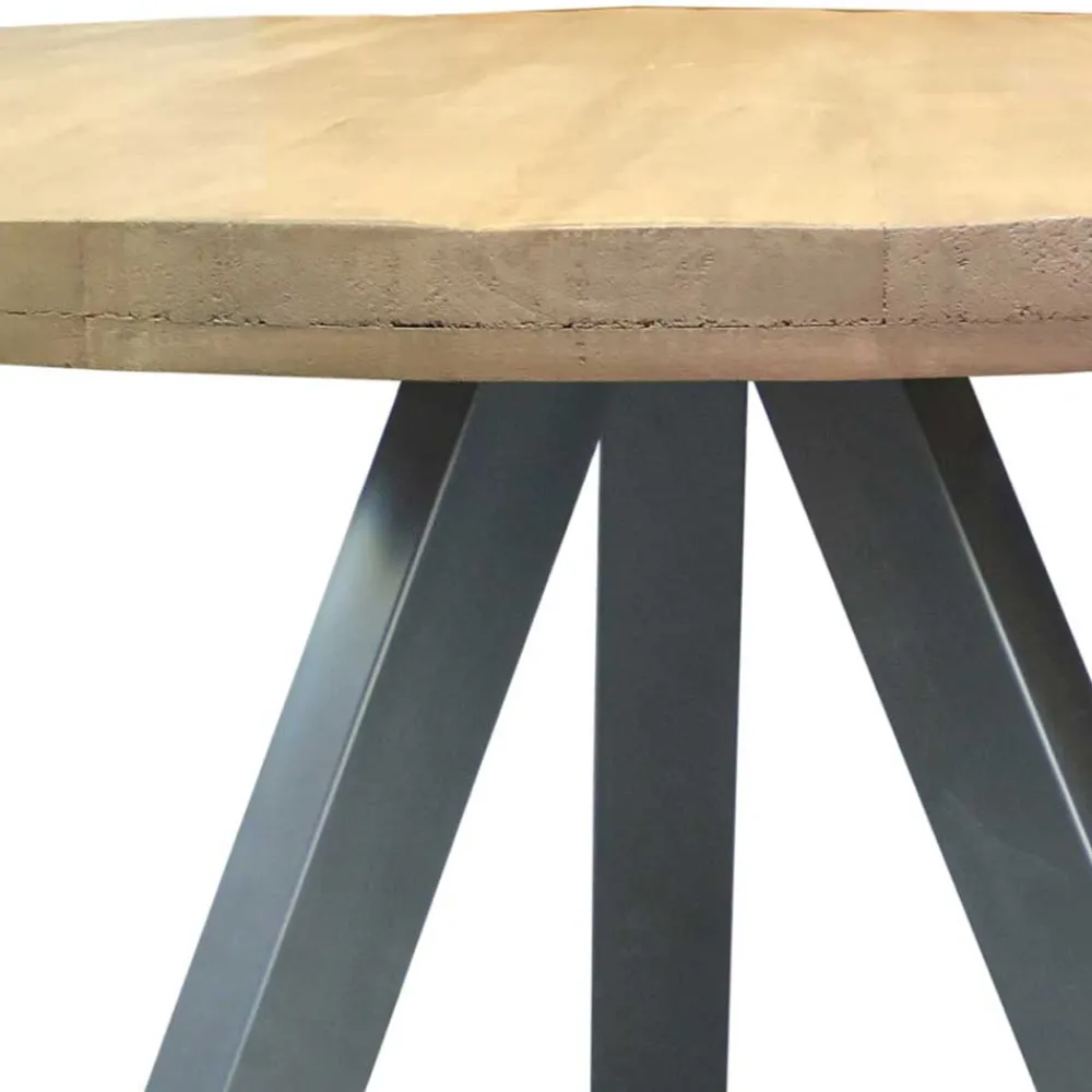 Wohnen Tische<Runder Esstisch mit Holzplatte Mango - Belafoma