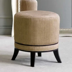 Wohnen Hocker<Runder Hocker aus Cord in Beige - Vonika