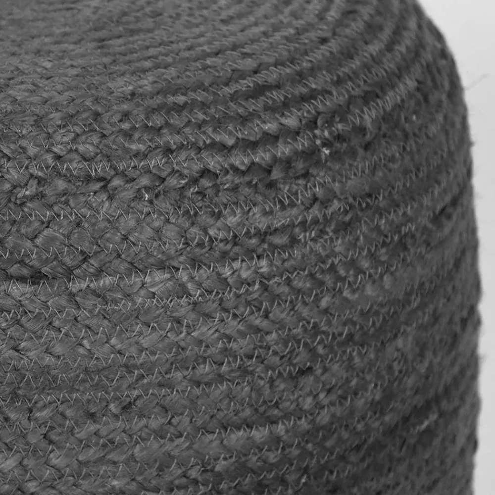 Wohnen Hocker<Runder Pouf aus Jute Geflecht in Anthrazit - Triumph