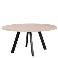 Wohnen Sitzgruppe<Runder White Wash Esstisch & Stühle - Pulva (siebenteilig)