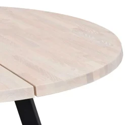 Wohnen Sitzgruppe<Runder White Wash Esstisch & Stühle - Pulva (siebenteilig)