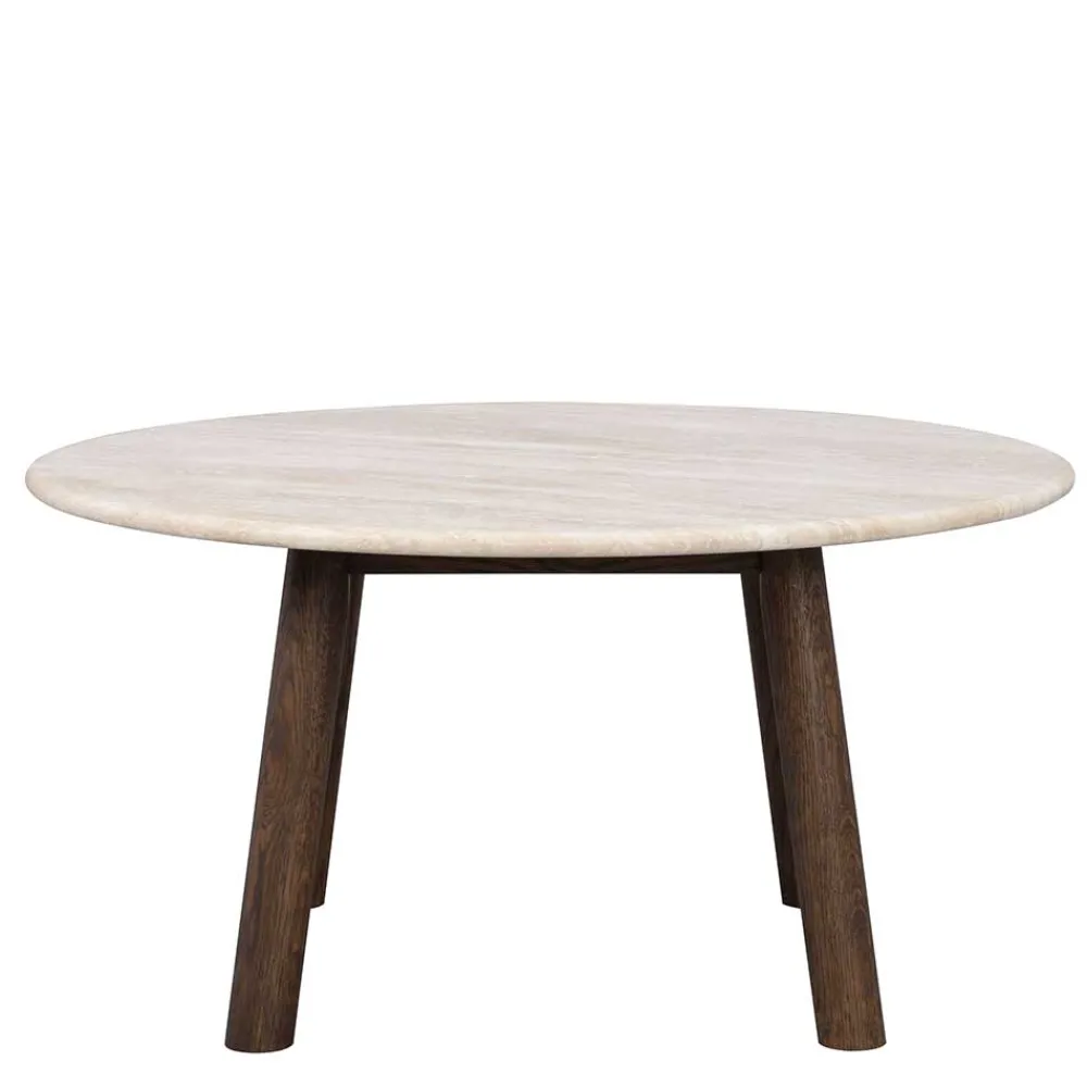 Wohnen Tische<Runder Wohnzimmertisch aus Travertin Stein Beige - Cheyenne