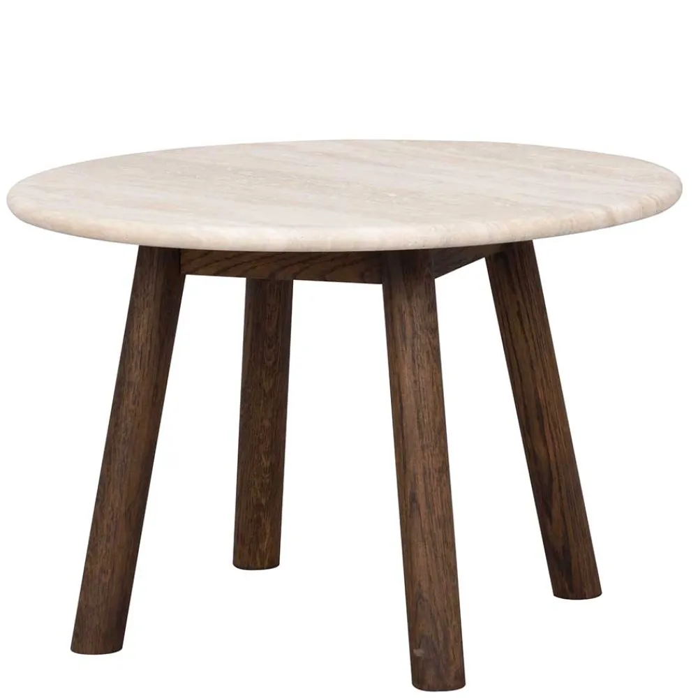 Wohnen Tische<Runder Wohnzimmertisch aus Travertin Stein Beige - Cheyenne