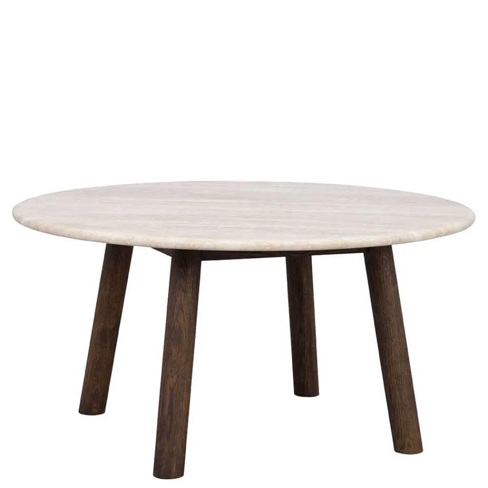 Wohnen Tische<Runder Wohnzimmertisch aus Travertin Stein Beige - Cheyenne