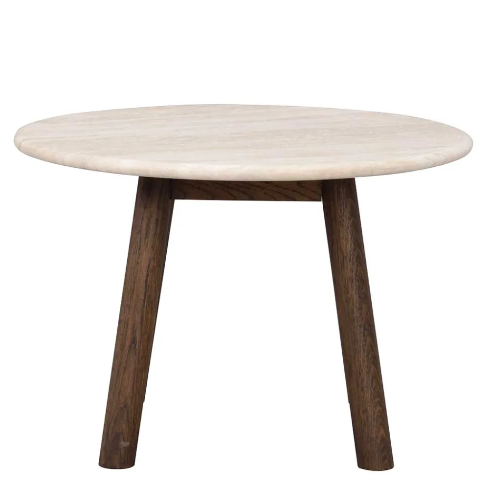 Wohnen Tische<Runder Wohnzimmertisch aus Travertin Stein Beige - Cheyenne