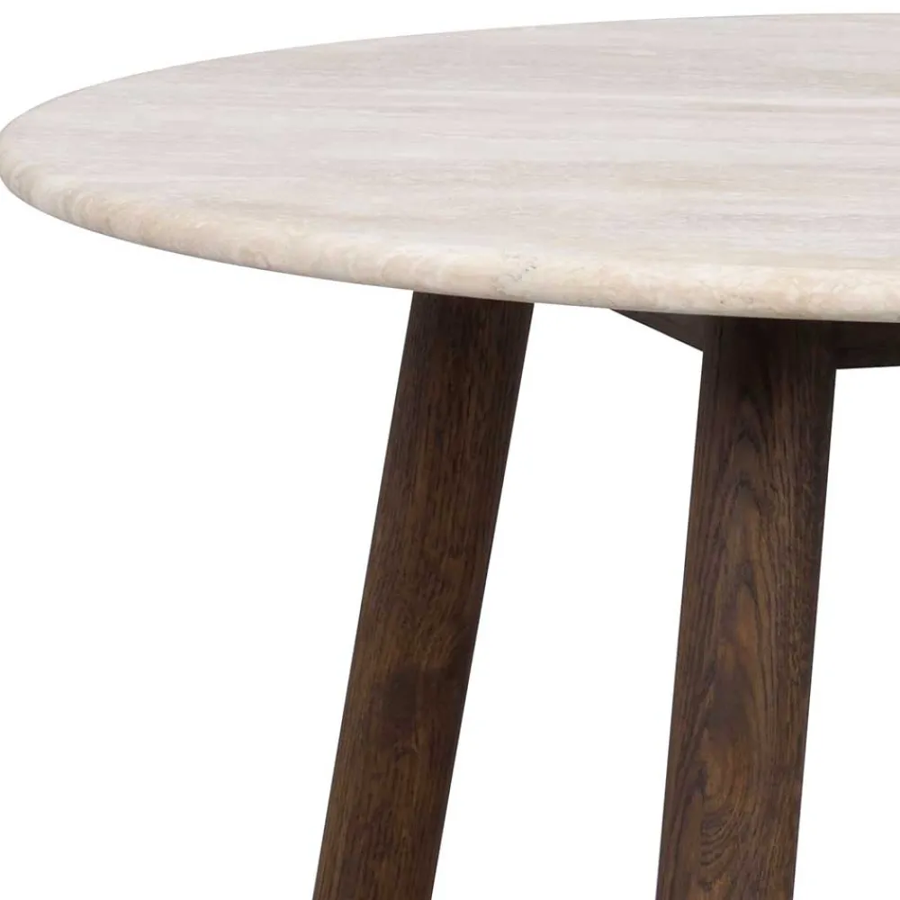 Wohnen Tische<Runder Wohnzimmertisch aus Travertin Stein Beige - Cheyenne