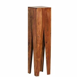 Wohnen Tische<Rustikale Holz Blumensäule Set Pisinon aus Sheesham (dreiteilig)