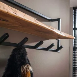 Wohnen Garderoben<Rustikale Wandgarderobe aus Stahl in Grau - Bash