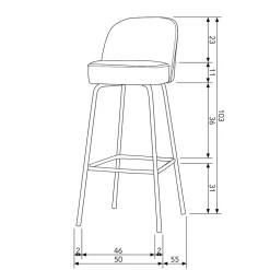 Wohnen Hocker<Samt Barstuhl mit 79 cm Sitzhöhe - Labound