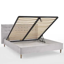 Wohnen Betten<Samt Doppelbett mit Bettkasten - Diadonna