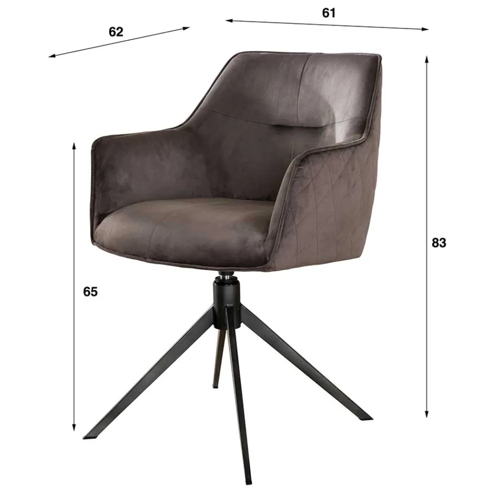 Wohnen Stühle<Samt Drehstühle mit Armlehnen - Austino (2er Set)