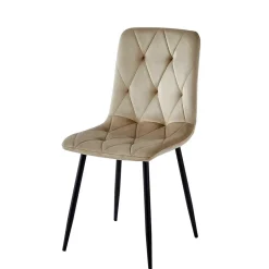Wohnen Stühle<Samt Esstischstühle in Taupe - Temir (4er Set)