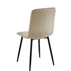 Wohnen Stühle<Samt Esstischstühle in Taupe - Temir (4er Set)
