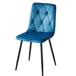 Wohnen Stühle<Samt Esszimmerstühle in Blau - Assolato (4er Set)