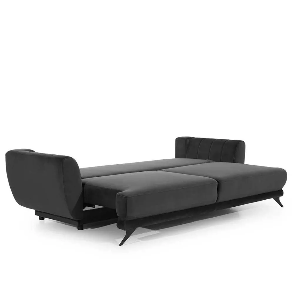Wohnen Betten|Sofas<Samt Klappcouch mit drei Sitzplätzen - Miller