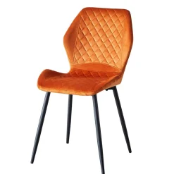 Wohnen Stühle<Samt Polsterstühle in Orange - Gravita (4er Set)