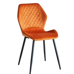Wohnen Stühle<Samt Polsterstühle in Orange - Gravita (4er Set)