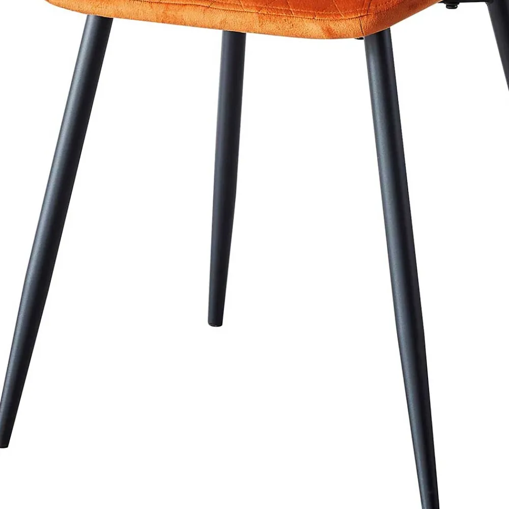 Wohnen Stühle<Samt Polsterstühle in Orange - Gravita (4er Set)