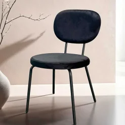 Wohnen Stühle<Samt Polsterstühle in Schwarz - Siao (2er Set)