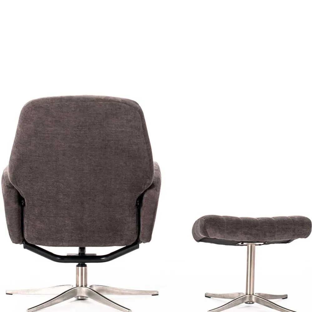 Wohnen Sessel<Samt Retrosessel mit Fußhocker - Gilianoa (zweiteilig)