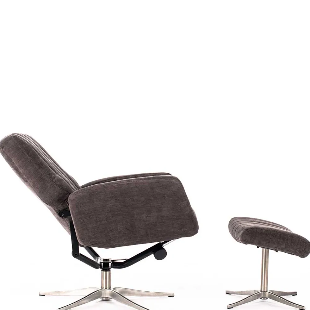 Wohnen Sessel<Samt Retrosessel mit Fußhocker - Gilianoa (zweiteilig)