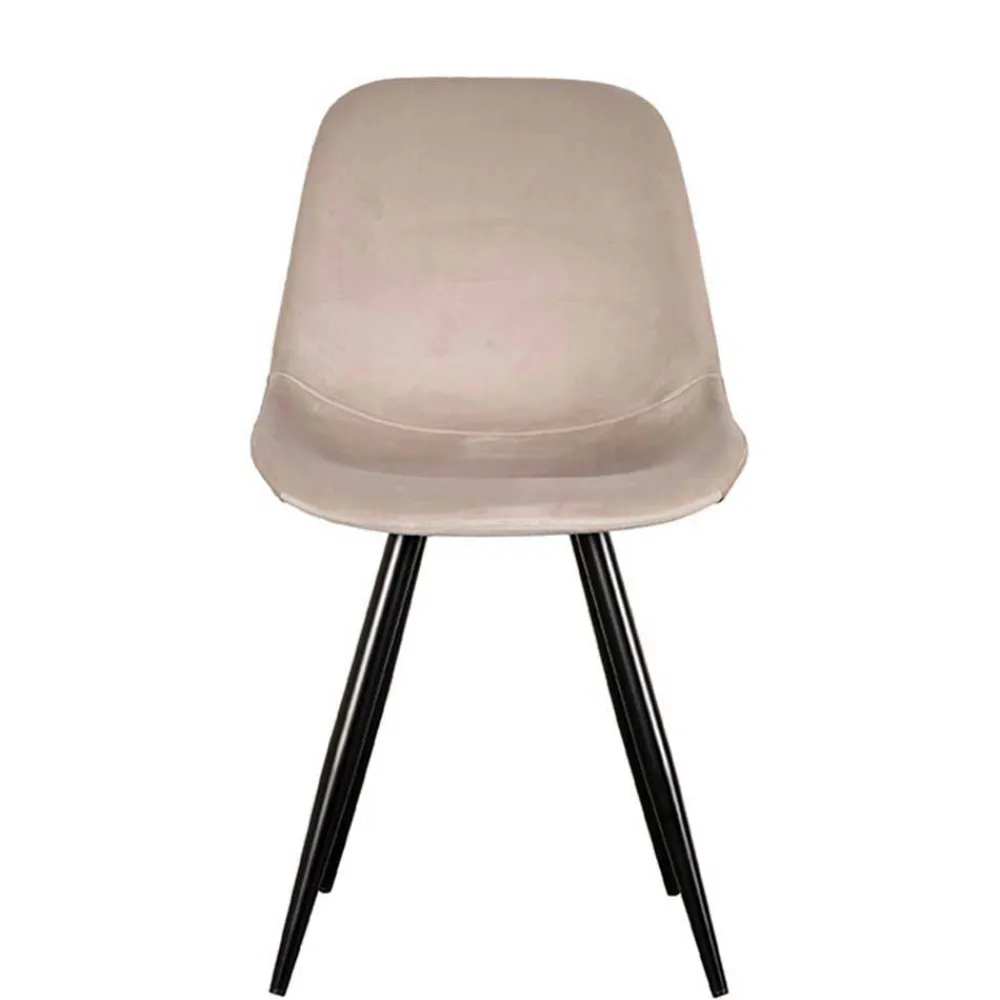 Wohnen Stühle<Samt Schalenstuhl in Beige - Jesafina (2er Set)