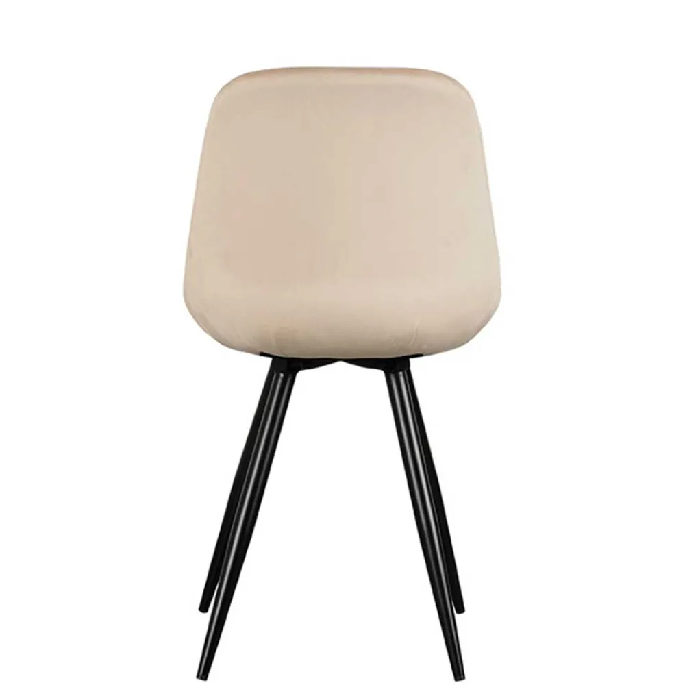 Wohnen Stühle<Samt Schalenstuhl in Beige - Jesafina (2er Set)