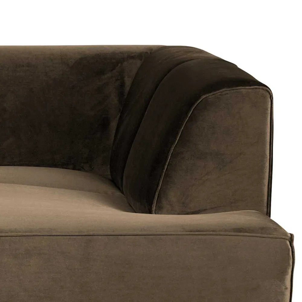 Wohnen Sofas<Samt Sofa Eckgarnitur in Taupe - Matca