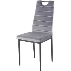 Wohnen Stühle<Samt Stühle mit Quersteppung in Grau - Pysio (Set)