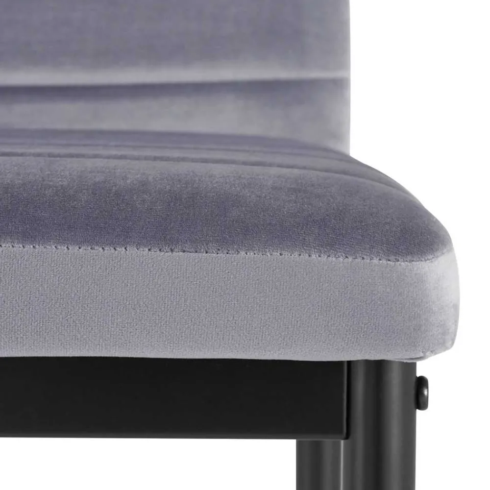 Wohnen Stühle<Samt Stühle mit Quersteppung in Grau - Pysio (Set)