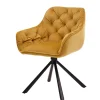Wohnen Stühle<Samt Tischsessel in Gold mit Schwarz - Viradio (2er Set)