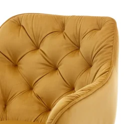 Wohnen Stühle<Samt Tischsessel in Gold mit Schwarz - Viradio (2er Set)