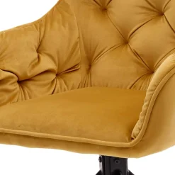 Wohnen Stühle<Samt Tischsessel in Gold mit Schwarz - Viradio (2er Set)
