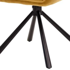 Wohnen Stühle<Samt Tischsessel in Gold mit Schwarz - Viradio (2er Set)