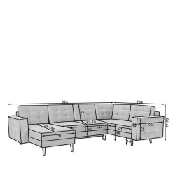 Wohnen Sofas<Samt U-Sofa in Senfgelb - Janluca