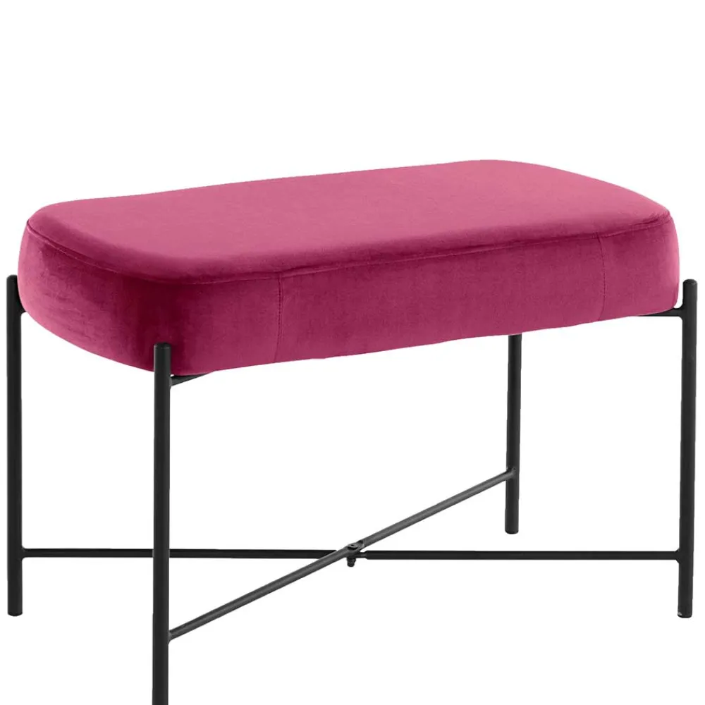 Wohnen Sitzbank<Samtbank in Pink mit Metallgestell - Infernya