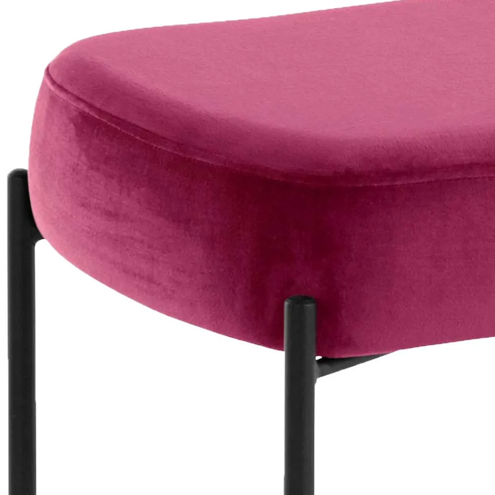 Wohnen Sitzbank<Samtbank in Pink mit Metallgestell - Infernya