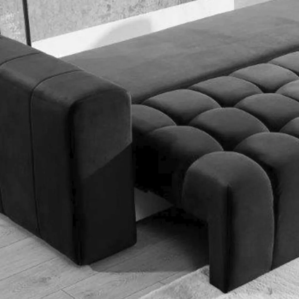 Wohnen Sofas<Samtcouch mit Schlaffunktion in Senfgelb - Eraldo