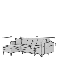 Wohnen Betten|Sofas<Samt-L-Sofa in Bordeaux Rot - Delphima