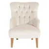 Wohnen Sessel<Samtsessel mit Ohren in Creme - Iceline