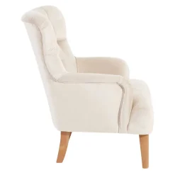 Wohnen Sessel<Samtsessel mit Ohren in Creme - Iceline