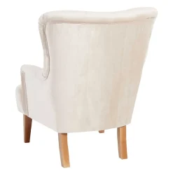 Wohnen Sessel<Samtsessel mit Ohren in Creme - Iceline
