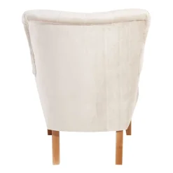 Wohnen Sessel<Samtsessel mit Ohren in Creme - Iceline