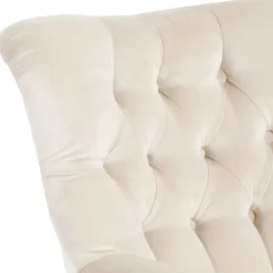Wohnen Sessel<Samtsessel mit Ohren in Creme - Iceline