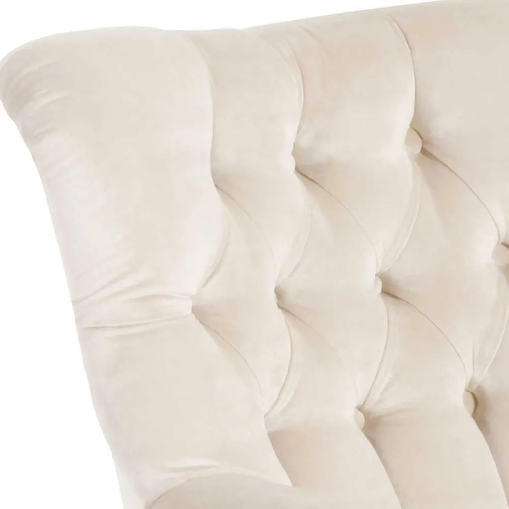 Wohnen Sessel<Samtsessel mit Ohren in Creme - Iceline