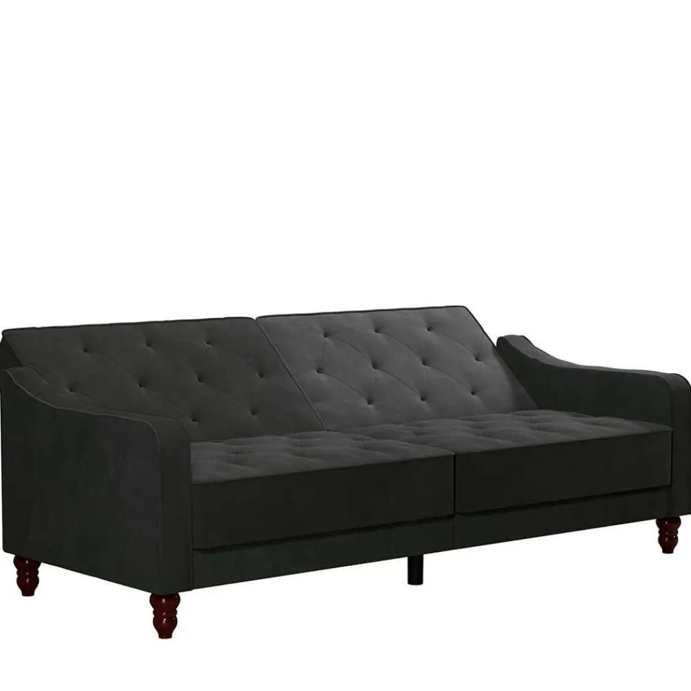 Wohnen Sofas<Samtsofa mit Bettfunktion in Dunkelgrau - Rubanina
