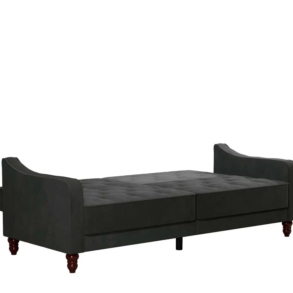 Wohnen Sofas<Samtsofa mit Bettfunktion in Dunkelgrau - Rubanina