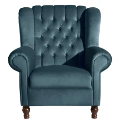 Wohnen Sessel<Samtvelours Chesterfield-Polstersessel in Petrol - Varescan