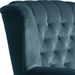 Wohnen Sessel<Samtvelours Chesterfield-Polstersessel in Petrol - Varescan